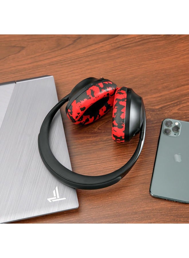 WC Wicked Cushions Upgraded Replacement Ear Pads for Bose 700 Noise Cancelling Headphones (NC700) - Softer PU Leather, Luxurious Memory Foam, Added Thickness, Extra Durable Ear Cushions | (Red Camo) - Image 3