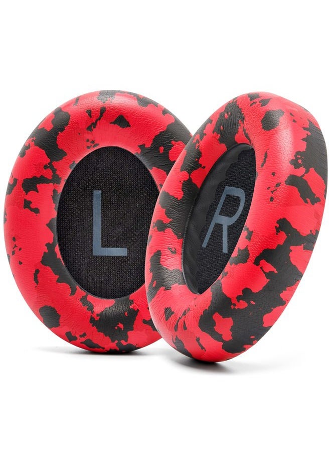 WC Wicked Cushions Upgraded Replacement Ear Pads for Bose 700 Noise Cancelling Headphones (NC700) - Softer PU Leather, Luxurious Memory Foam, Added Thickness, Extra Durable Ear Cushions | (Red Camo) - Image 1