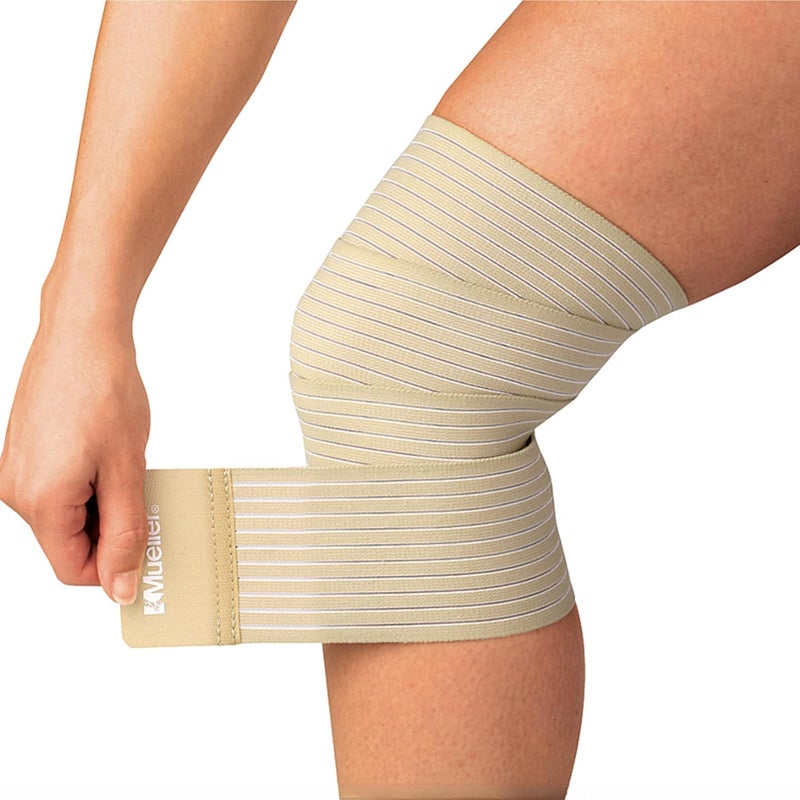 MUELLER Sports Medicine All-Purpose Support Wrap for Men and Women, Adjustable Compression for Joint and Muscle Support, Beige, Regular (Pack of 1) - Image 1