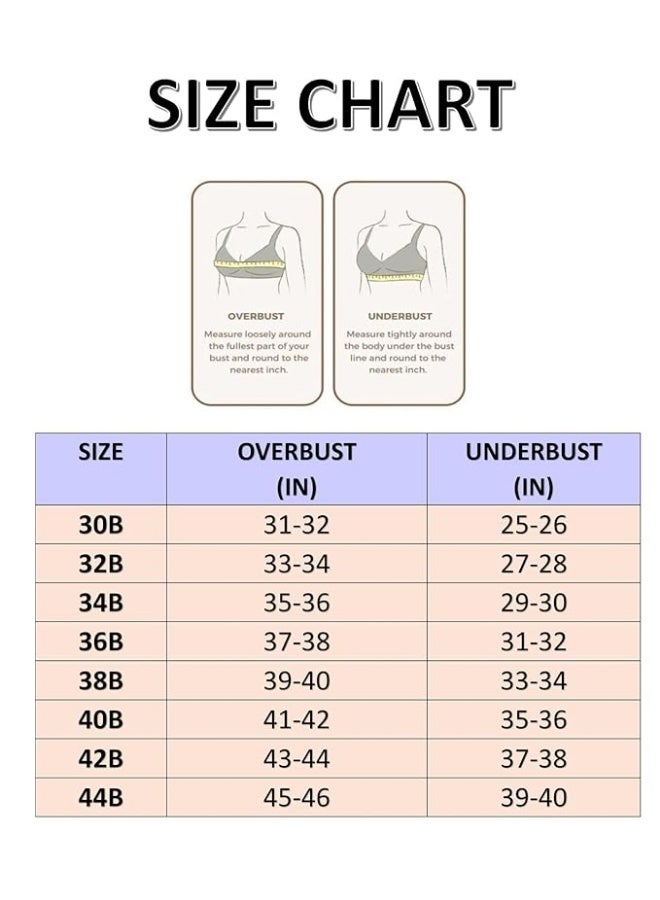 Glamroot Women Full Coverage Plus Size Padded Everyday Bra, Blue - Image 5