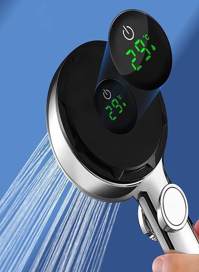 HOMESTAR Handheld Shower Head High Pressure with Bracket and Big 1.5M Hose Water Saving Spray Showerheads,Digital Temperature Display on Off Led in Chrome. - Image 3