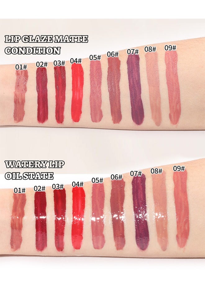Julystar - Double Ended Lip Glaze Lip Oil High Gloss Lip Color 08,High Shine Lip Glaze,Transparent Lip Oil,Stick Cup Not Fade Waterproof Liquid Lipstick For Girls And Women - Image 1
