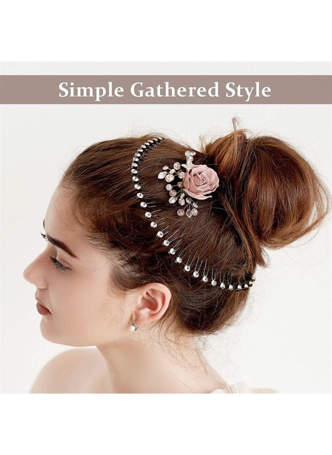 WILLBOND 14 Pieces Full Circular Stretch Comb Headbands Flexible Plastic Circle Comb Full Circular Tooth Headband Plastic Hair Wrap Hairband Holder for Women Girls Hair Accessories, 7 Styles (Fresh Color) 