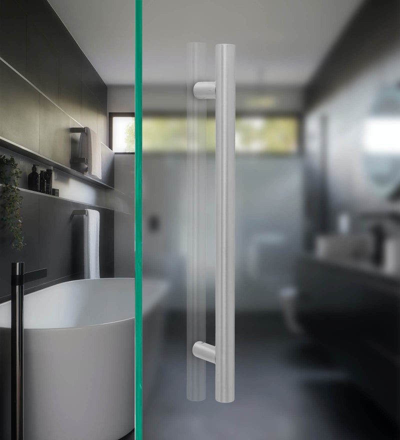 CRUST GPRH Solid Standoffs Heavy-Duty Stainless Steel Push Pull Door Handle/Barn Door Pull Handle/Glass Pulls, Full Stainless Steel Finish - 450 - Image 1
