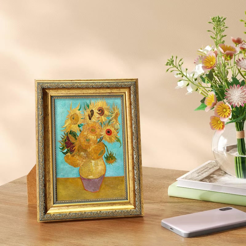 ASTRDECOR 5x7 Picture Frame, Ornate Vintage Gold Picture Frames with HD Glass for Wall Hanging and Tabletop Display, 5 x 7 Antique Photo Frame with Distressed Rust-Like Finish, Retro Home Decor - Image 5
