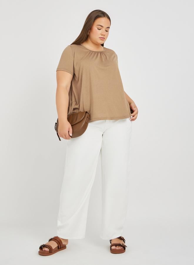 Styli Styli Plus Size Round Neck Short Sleeve T-Shirt  - Image 2