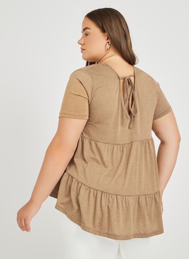 Styli Styli Plus Size Round Neck Short Sleeve T-Shirt  - Image 4