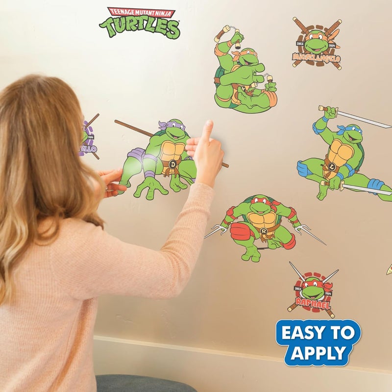 WALL PALZ Teenage Mutant Ninja Turtles Wall Decals  Set of 10 TMNT Vinyl Wall Sticker Bedroom Decorations  Peel and Stick Room Decor Red Green Blue Purple - Image 4