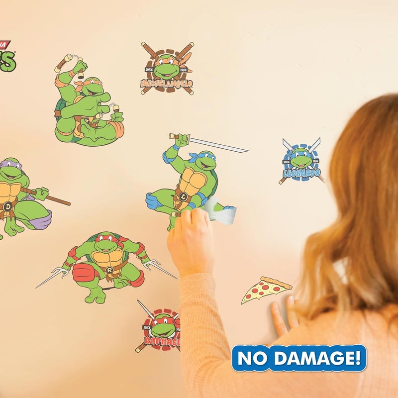 WALL PALZ Teenage Mutant Ninja Turtles Wall Decals  Set of 10 TMNT Vinyl Wall Sticker Bedroom Decorations  Peel and Stick Room Decor Red Green Blue Purple - Image 5