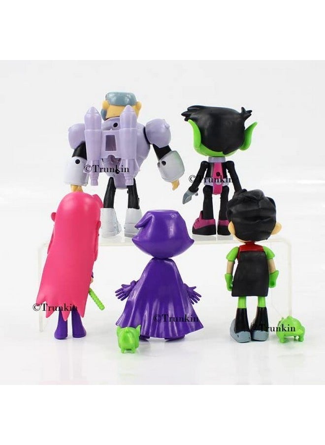 Trunkin - Trunkin | Teen Titans Beast Boy Anime Set of 5 Pcs| Movie Steel Bones Starfire Raven Handyman Office Boy Action Figure Anime Figurine Collectible Figures, Polyvinyl Chloride - Image 1