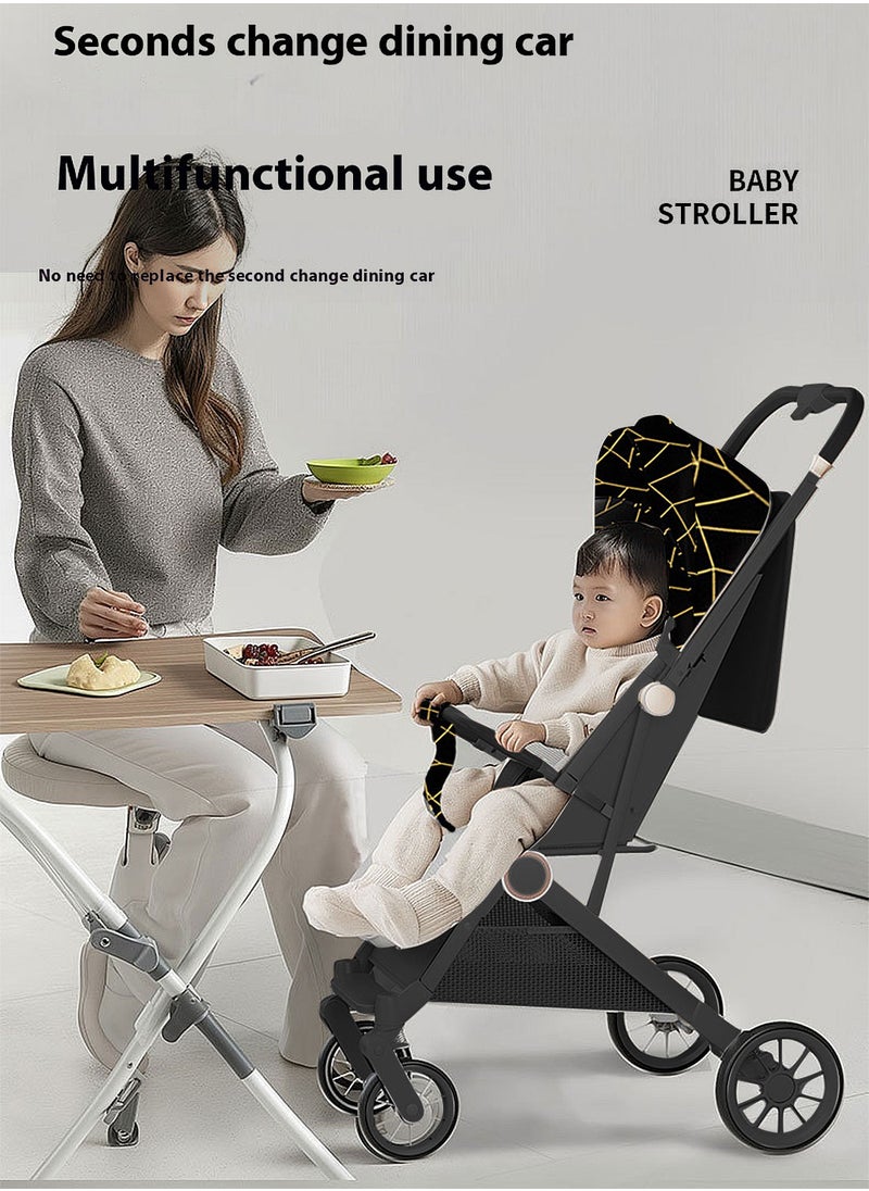 MaBaby Baby Stroller, Can Sit And Lie,Three Point Safety Belt Lightweight Stroller For Travel, With Handle And Pocket  - Image 5