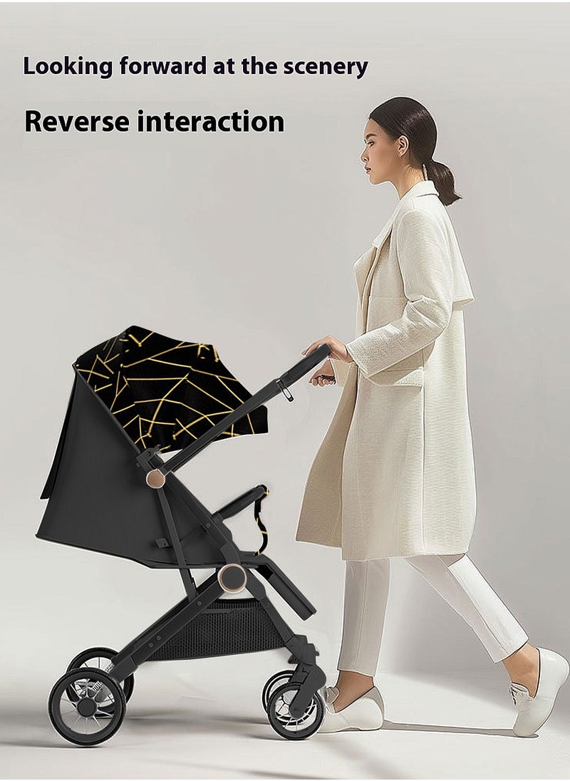Baby Stroller, Can Sit And Lie,Three Point Safety Belt Lightweight Stroller For Travel, With Handle And Pocket