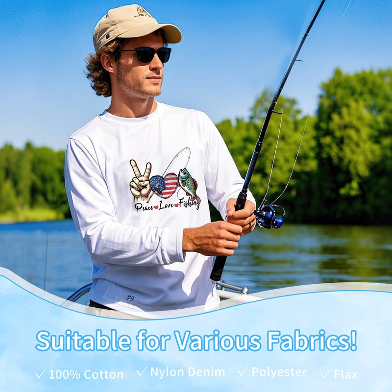 EoBeCy 12 Sheets Fishing Iron on Transfers for T-Shirts, Funny DTF Transfers Ready to Press Heat Transfers Vinyl, Iron on Patches Decals for Clothes Canvas Bag Hoodie Pillow Covers DIY Crafts - Image 4