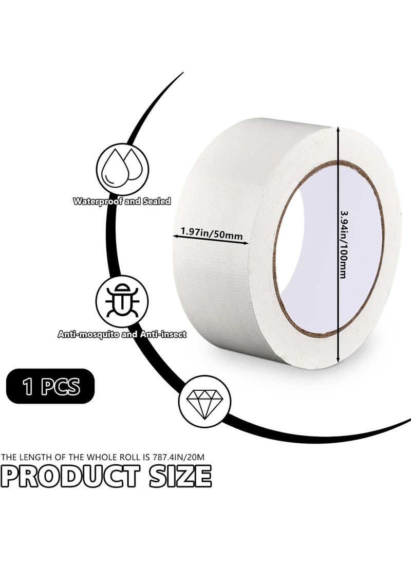 White Windproof Window Tape for Winter, 2 in x 65.5 Ft Weather Stripping Sealing Tape, No Residue Draft Window Insulation Seal Tape Film for Keep Out Cold Air Doors Glass Gaps - Image 2
