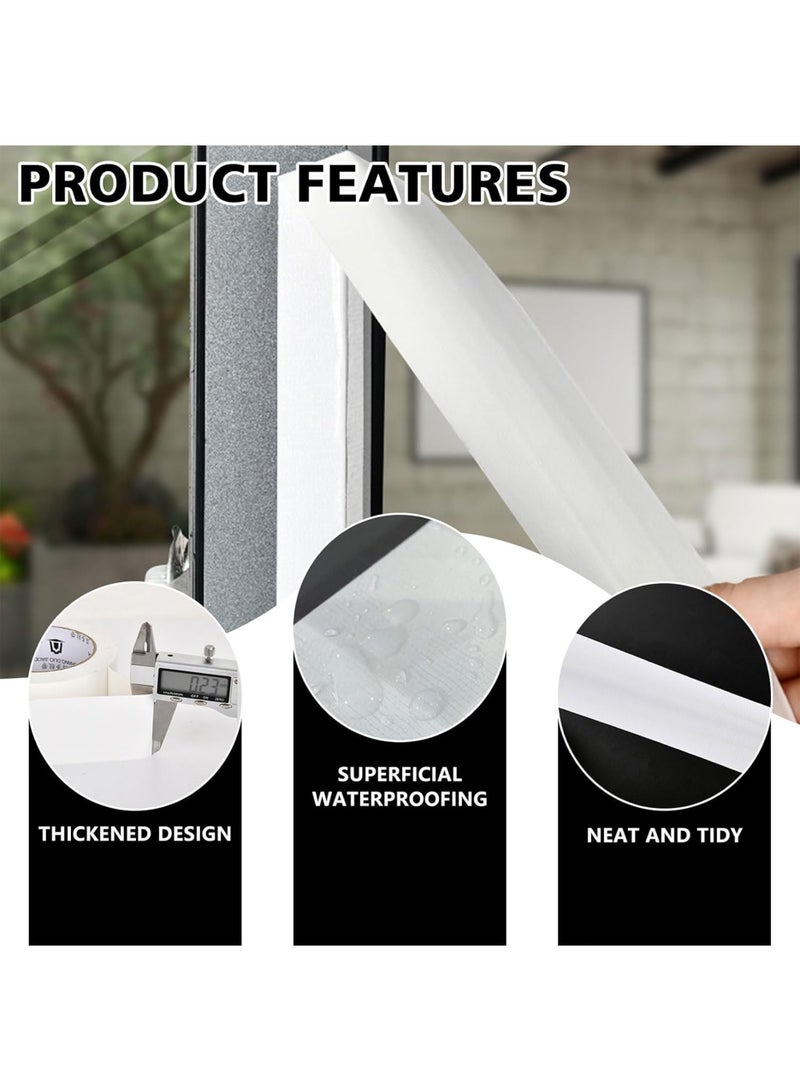 White Windproof Window Tape for Winter, 2 in x 65.5 Ft Weather Stripping Sealing Tape, No Residue Draft Window Insulation Seal Tape Film for Keep Out Cold Air Doors Glass Gaps - Image 3