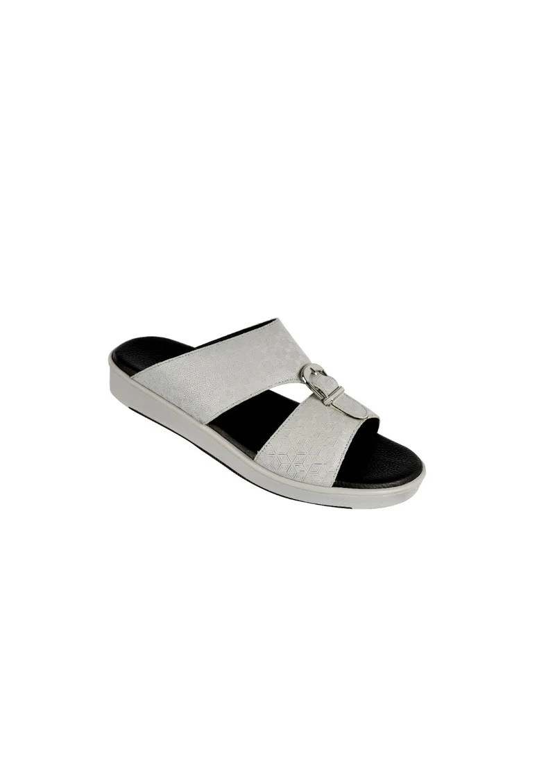 بارجيل أونو Barjeel Uno Mens Elegant Arabic Sandals SP1-017 Light Grey