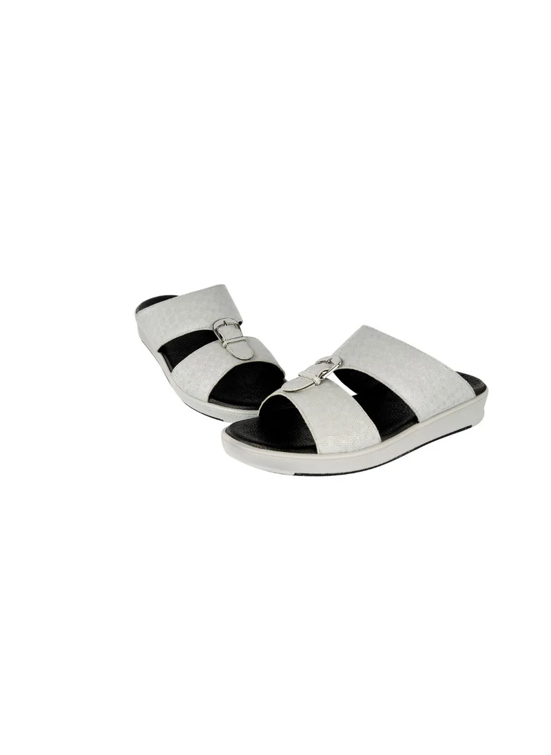 بارجيل أونو Barjeel Uno Mens Elegant Arabic Sandals SP1-017 Light Grey