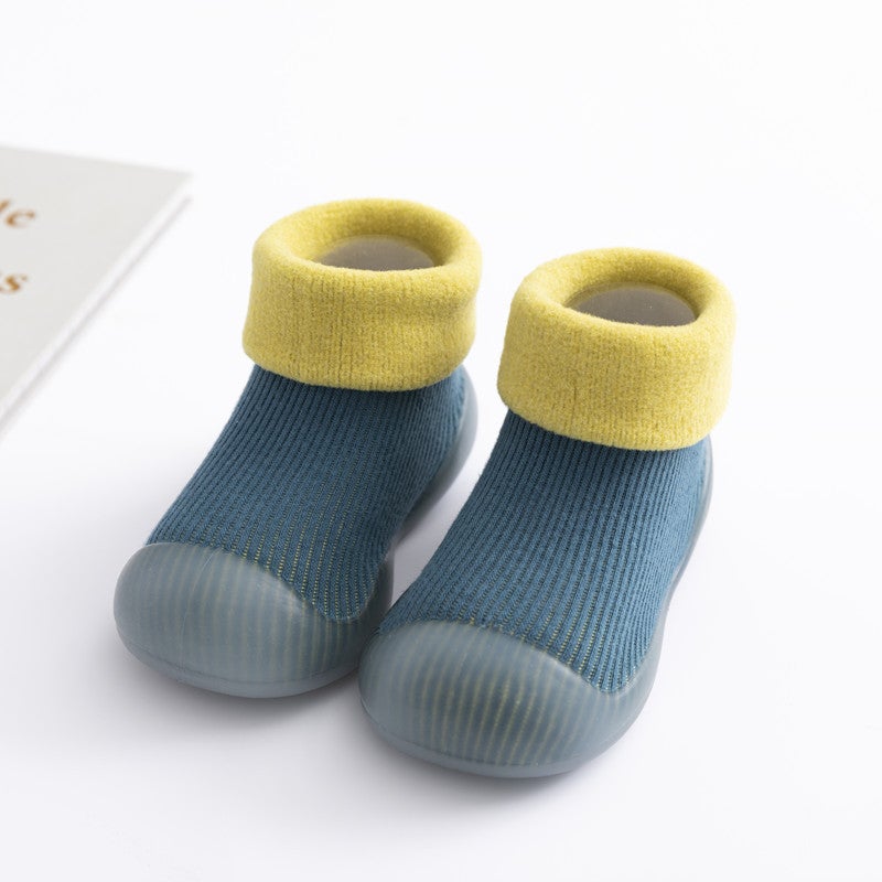 Autumn Winter Baby Toddler Socks Shoes Anti-Slip Soft Soled Green (snow)  - Image 1