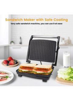 Generic 4 Slice Contact Grill Maker & Panini Press - Non-Stick Stainless Steel Sandwich Maker with Cool Touch Handles | Power On & Ready Indicator, Overheat Protection for Grill, Sandwich, Wrap  - Image 2