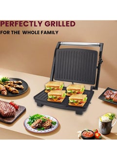 Generic 4 Slice Contact Grill Maker & Panini Press - Non-Stick Stainless Steel Sandwich Maker with Cool Touch Handles | Power On & Ready Indicator, Overheat Protection for Grill, Sandwich, Wrap  - Image 3