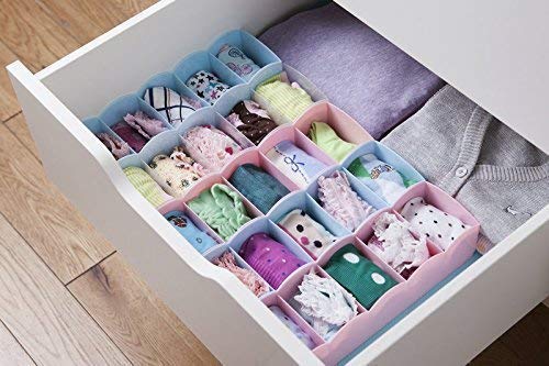 JAAP JAAP Multipurpose Plastic 5 Grid Socks Storage Organizer Holder Set of 4 Pcs Assorted Color  - Image 4