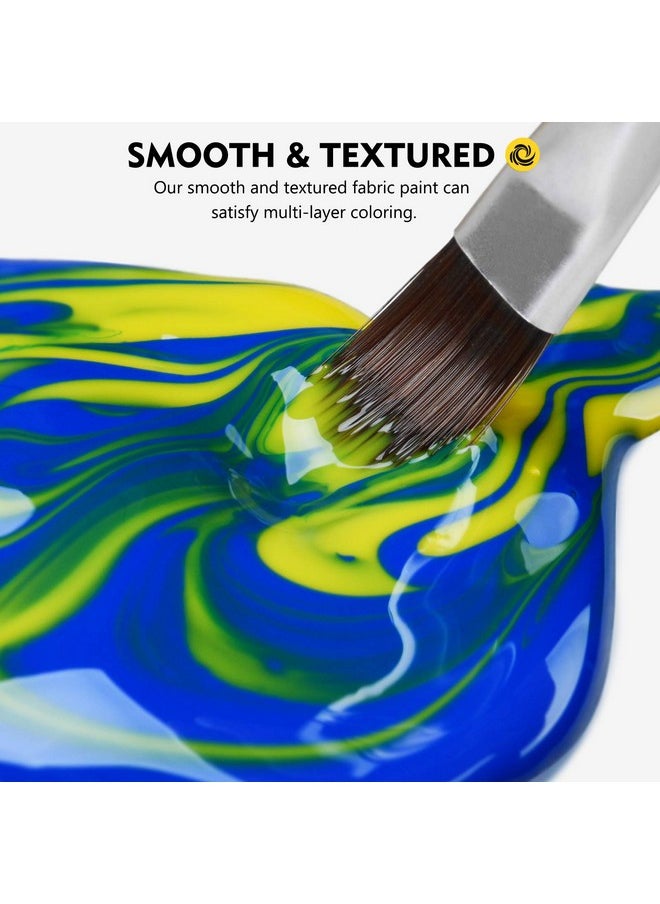 Magicfly Permanent Soft Fabric Paint Set Set Of 14(60Ml Each) Textile Paints With 3 Brushes No Heating Needed & Washable Fabric Paint For Clothes Canvas T Shirts Jeans Bags All Diy Projects  - Image 2