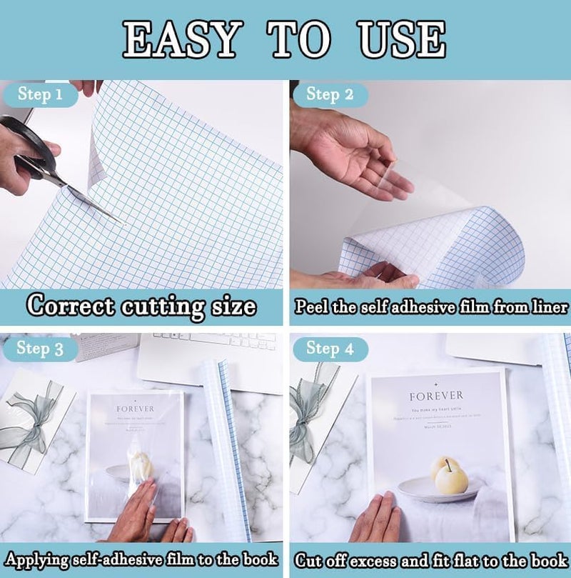 TimeWrap Clear Self Adhesive Book Cover | Cover for Books and Documents Clear Roll, Easy Peel Liner | Transparent Book Cover Film (17.7in x 4.9ft, 0.07 mm) Made in India Product - Image 5