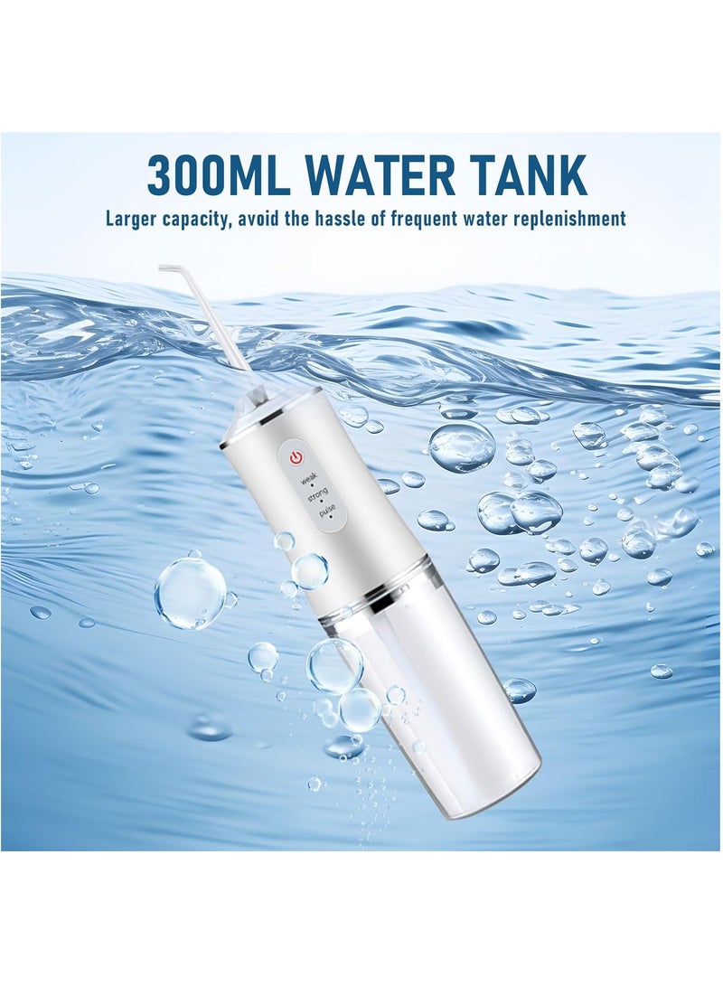 MileMelo Water Flosser Cordless for Teeth -3 Modes Dental Oral Irrigator Portable and Rechargeable IPX7 Waterproof Powerful Battery Life Water Teeth Cleaner Picks for Home Travel(White)  - Image 2
