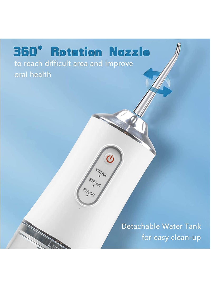 MileMelo Water Flosser Cordless for Teeth -3 Modes Dental Oral Irrigator Portable and Rechargeable IPX7 Waterproof Powerful Battery Life Water Teeth Cleaner Picks for Home Travel(White)  - Image 5