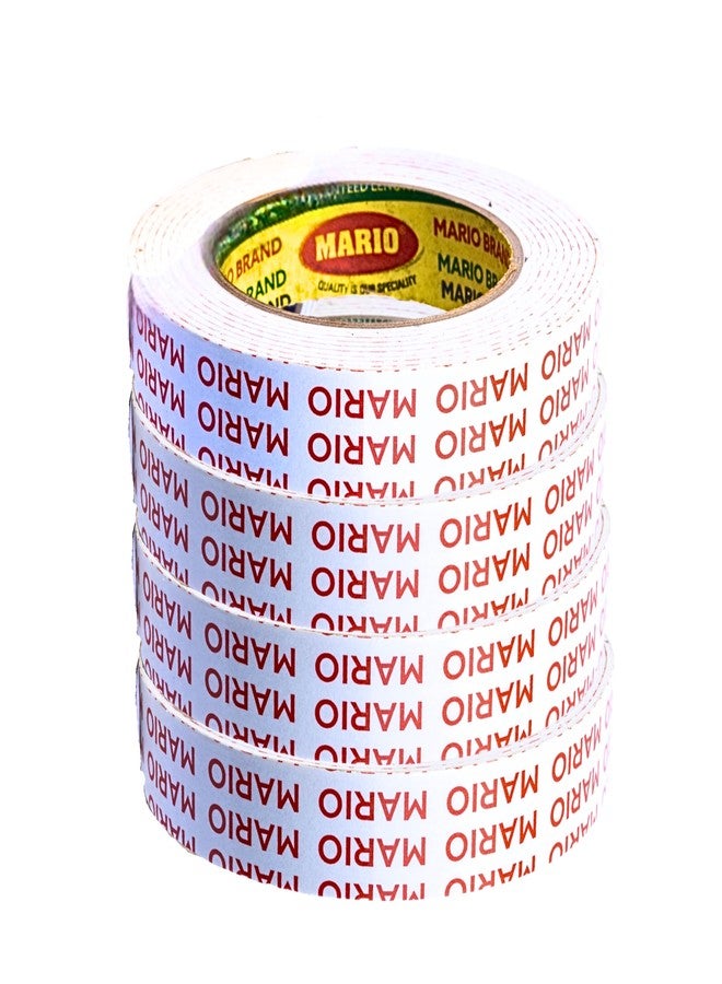 Mario Double-Sided Foam Tape – Strong Adhesive Multipurpose Mounting Tape | Wall, Furniture, Balloon & Craft Use | 12mm x 5M | Pack of 4 - Image 1