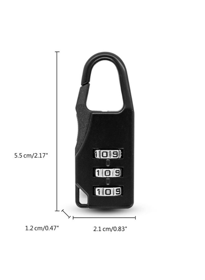 4 PCS Mini Suitcase Locks – 3-Digit Combination Padlocks, Durable and Weatherproof for Luggage, Suitcases & Backpacks (Black) - Image 2