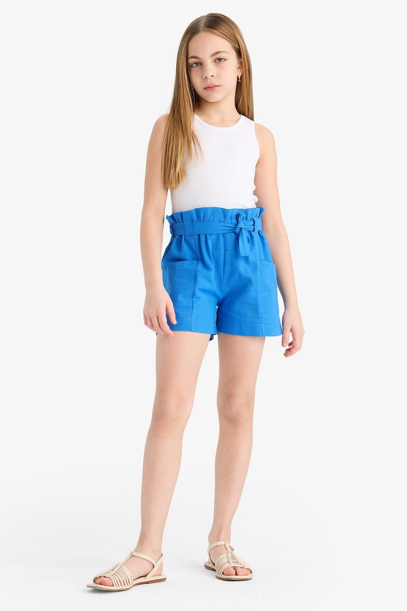 DeFacto Blue Girl Girl Cotton Shorts Casual - Image 2