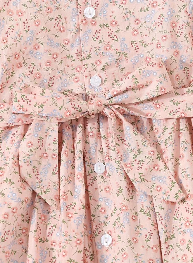 Take Two Take Two Girls Cotton Floral Print A-Line Dress