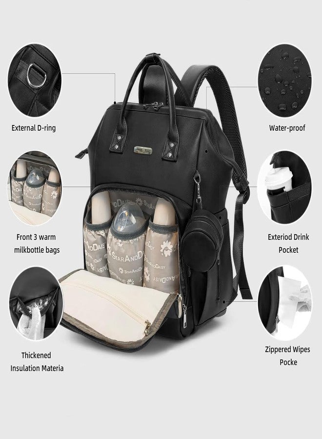 StarAndDaisy Diaper Bag/Premium Vegan Leather Diaper Bag for Mothers for Travel with Easy Acess Mobile Pocket, 28L Waterproof, Baby Bag for Mother Travel with 16 Multipurpose Pockets - Image 2