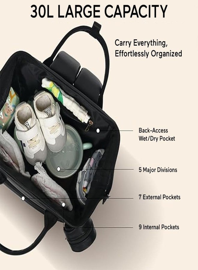 StarAndDaisy Diaper Bag/Premium Vegan Leather Diaper Bag for Mothers for Travel with Easy Acess Mobile Pocket, 28L Waterproof, Baby Bag for Mother Travel with 16 Multipurpose Pockets - Image 3