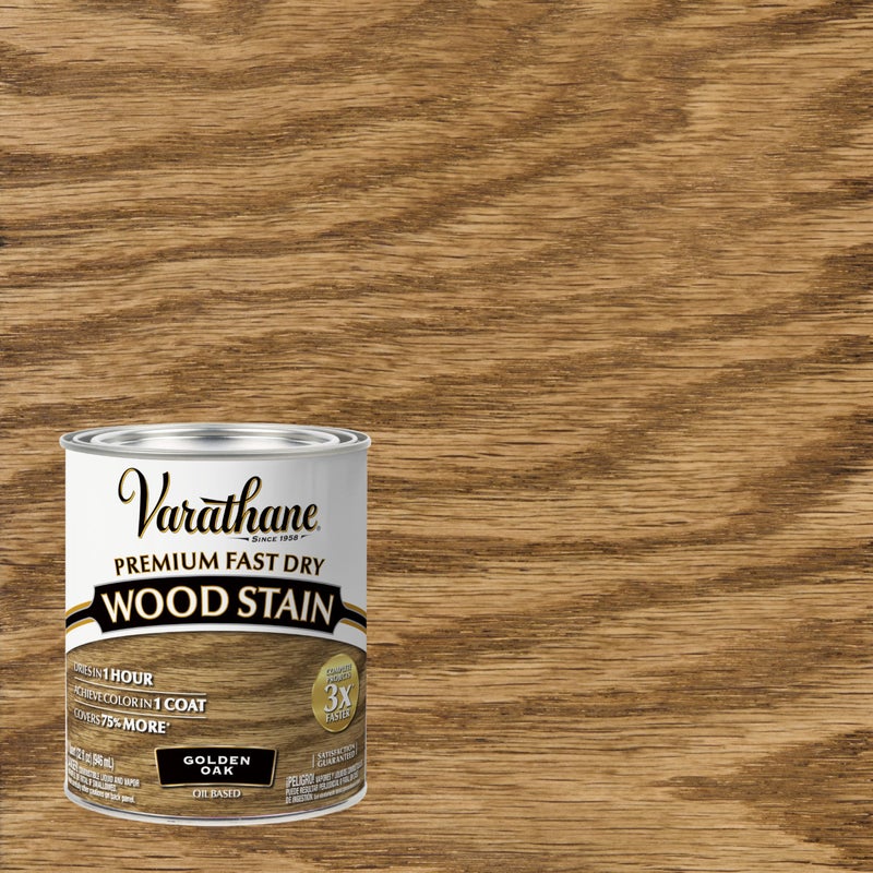 Varathane Premium Fast Dry Wood Stain | 1 Hour Dry Time | 1 Coat Color | Interior Wood Stain | Furniture, Cabinets, Doors, Trim | Quart | Golden Oak - Image 2