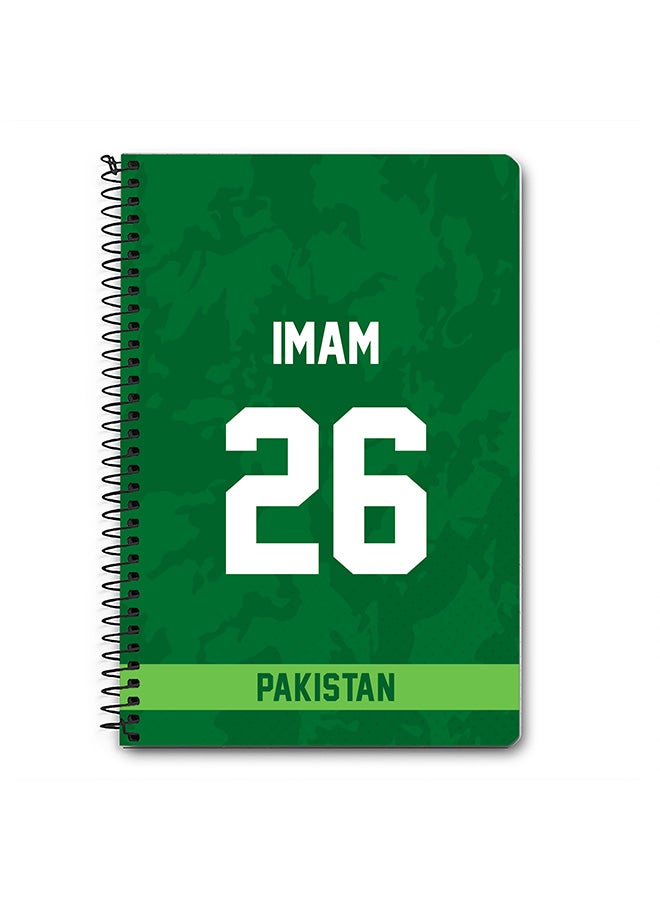 Stylizedd Designer A5 Spiral Notebook Memo Notepad Journal Player - Imam-ul-Haq, Jersey Number -26 - Image 1