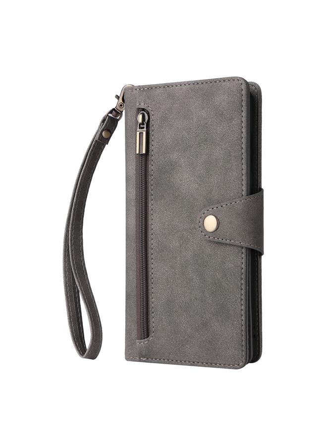 S-TOP Case For Samsung Galaxy A70/A70S Rivet Buckle 9 Cards Three Fold Leather Phone Case - Image 2