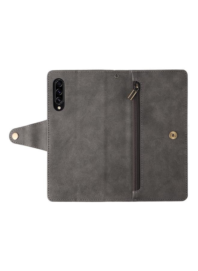 S-TOP Case For Samsung Galaxy A70/A70S Rivet Buckle 9 Cards Three Fold Leather Phone Case - Image 4