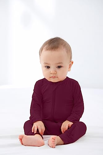 GUISBY Rayon Footless Baby Pajamas, 2 Way Zipper Long Sleeve Sleeper Pack of 3 6-12 Months - Image 5