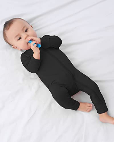 GUISBY Rayon Footless Baby Pajamas, 2 Way Zipper Long Sleeve Sleeper Pack of 3 6-12 Months - Image 3