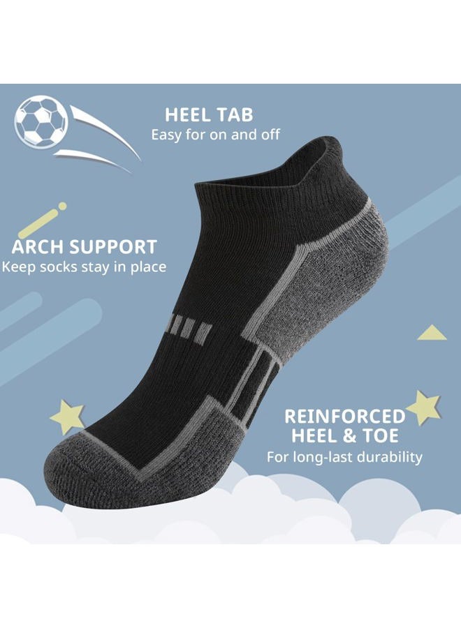 Comfoex 12 Pairs Boys Socks Ankle Low Cut Socks Athletic Half Cushioned Short Socks For Kids 4-6 6-8 8-10 Years Old - Image 3
