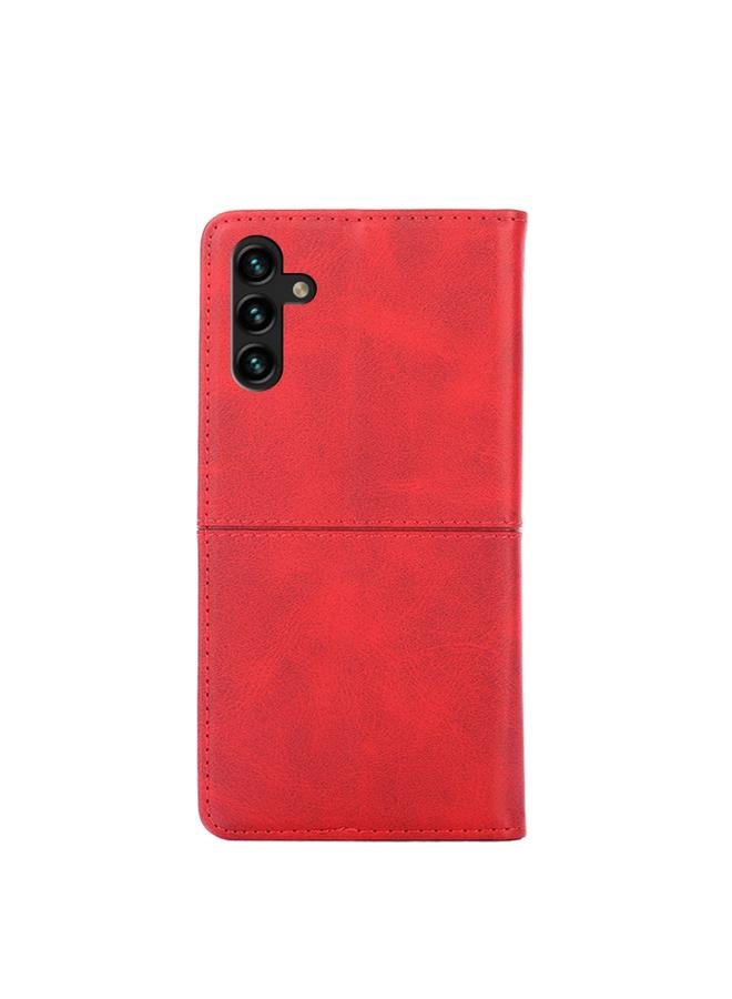 اس-توب جراب لهاتف Samsung Galaxy A13 4G جراب هاتف جلدي مغناطيسي أفقي من نسيج البقر - Image 3