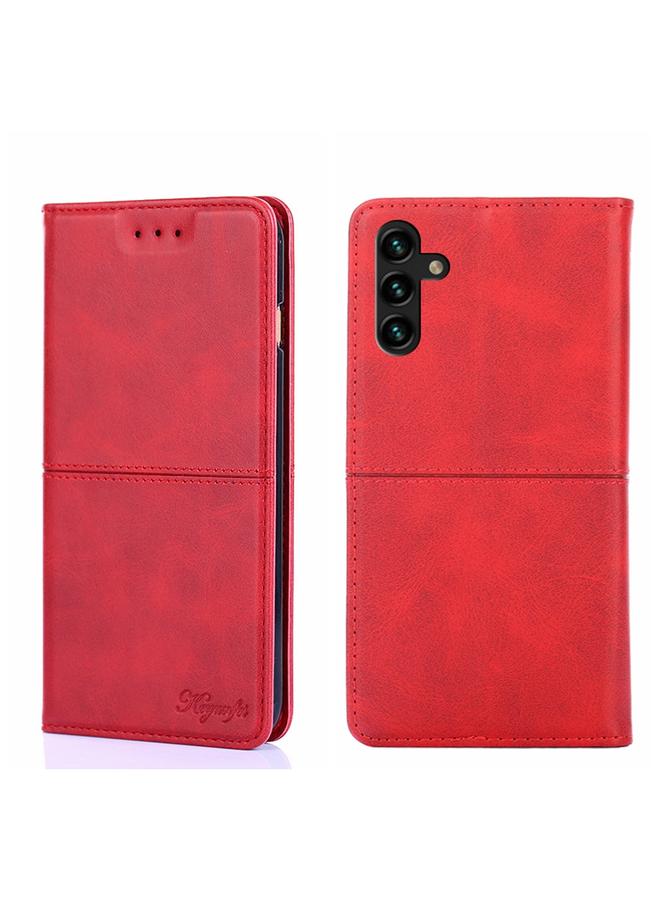 اس-توب جراب لهاتف Samsung Galaxy A13 4G جراب هاتف جلدي مغناطيسي أفقي من نسيج البقر - Image 1