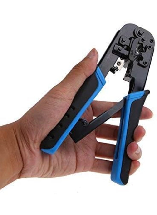 Terabyte Dual Modular Network RJ45 RJ11 RJ12 Crimping Tool, Network Cable Cutting Stripping Crimper/Wire Stripper/Wire Cutter, for RJ45, RJ12 RJ11 8P/6P/4P /CAT5/CAT5e/CAT6/CAT6A All in One - Image 3