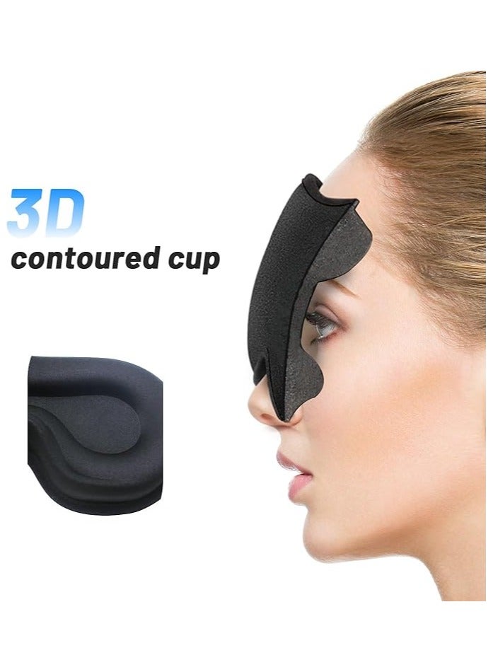 Sleep Mask for Side Sleeper, Upgraded 3D Contoured Cup Eye mask Blindfold for Man Women, Block Out Light, Eye mask with Adjustable Strap, Breathable & Soft for Sleeping, Yoga, Traveling (Black) - Image 4