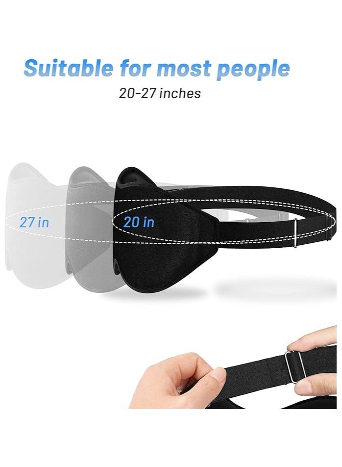 Sleep Mask for Side Sleeper, Upgraded 3D Contoured Cup Eye mask Blindfold for Man Women, Block Out Light, Eye mask with Adjustable Strap, Breathable & Soft for Sleeping, Yoga, Traveling (Black) - Image 5