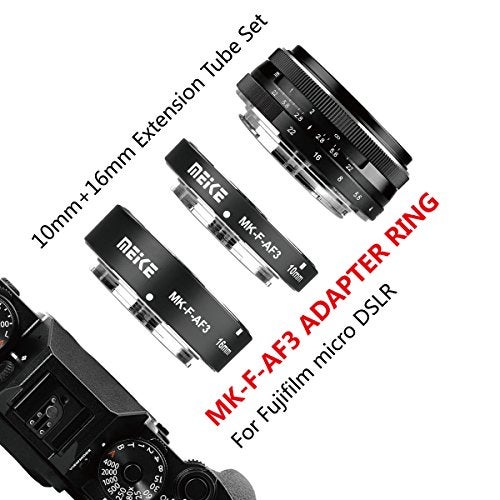 MEIKE MK-F-AF3 Auto Fucus Macro Extension Tube for Compatible with All Fujifilm Mirrorless Camera(10mm 16mm only or conbination) X-T1 X-T2 X-Pro1 X-Pro2 X-T10 X-A1 X-E1 X-E2 X-E3 X-T20 X-T3 X-T30 etc - Image 5