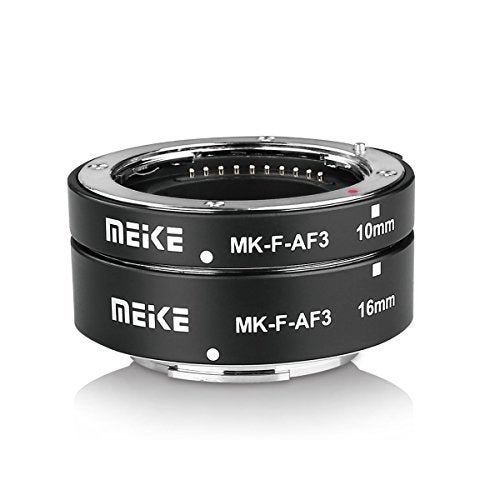 MEIKE MK-F-AF3 Auto Fucus Macro Extension Tube for Compatible with All Fujifilm Mirrorless Camera(10mm 16mm only or conbination) X-T1 X-T2 X-Pro1 X-Pro2 X-T10 X-A1 X-E1 X-E2 X-E3 X-T20 X-T3 X-T30 etc - Image 1