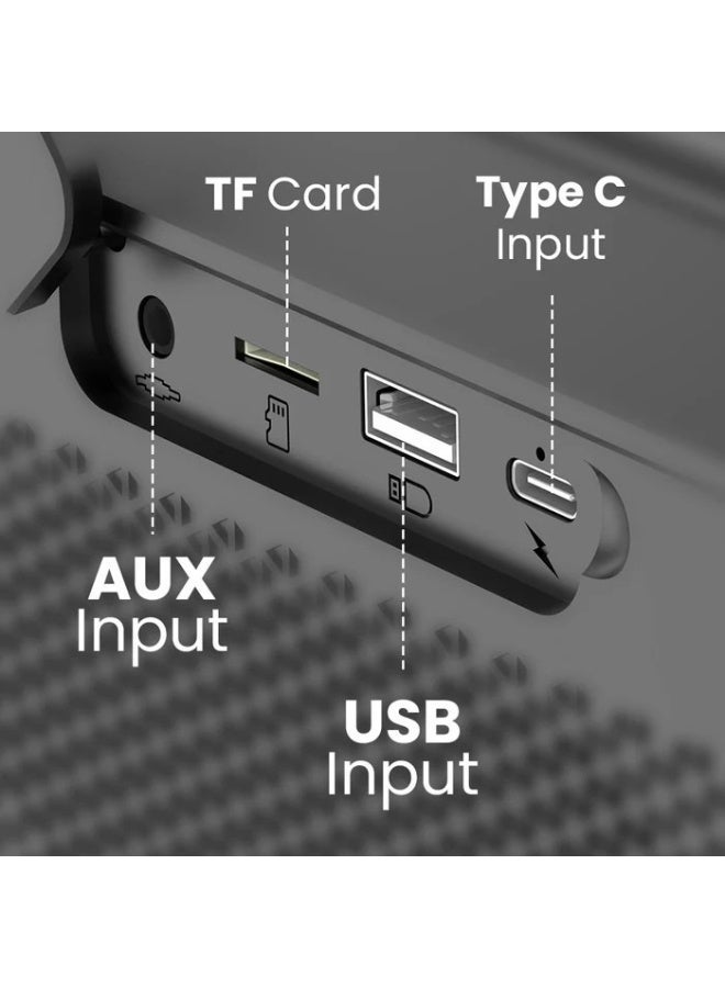 Toreto Party Dynamo Bluetooth Speaker, 50W, 8000mAh Battery, TWS, BT 5.3, Multi-Colour LED, USB/SD Card - Image 5